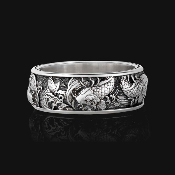 rolemodel 藤井萩花 silver ring 925 Koi - Handcrafted Sterling Silver Bold Ring